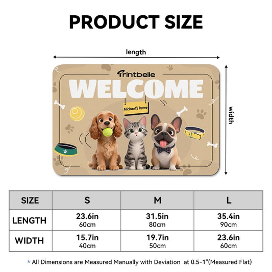 Personalized Family Doormat – Custom Names & Sneakers