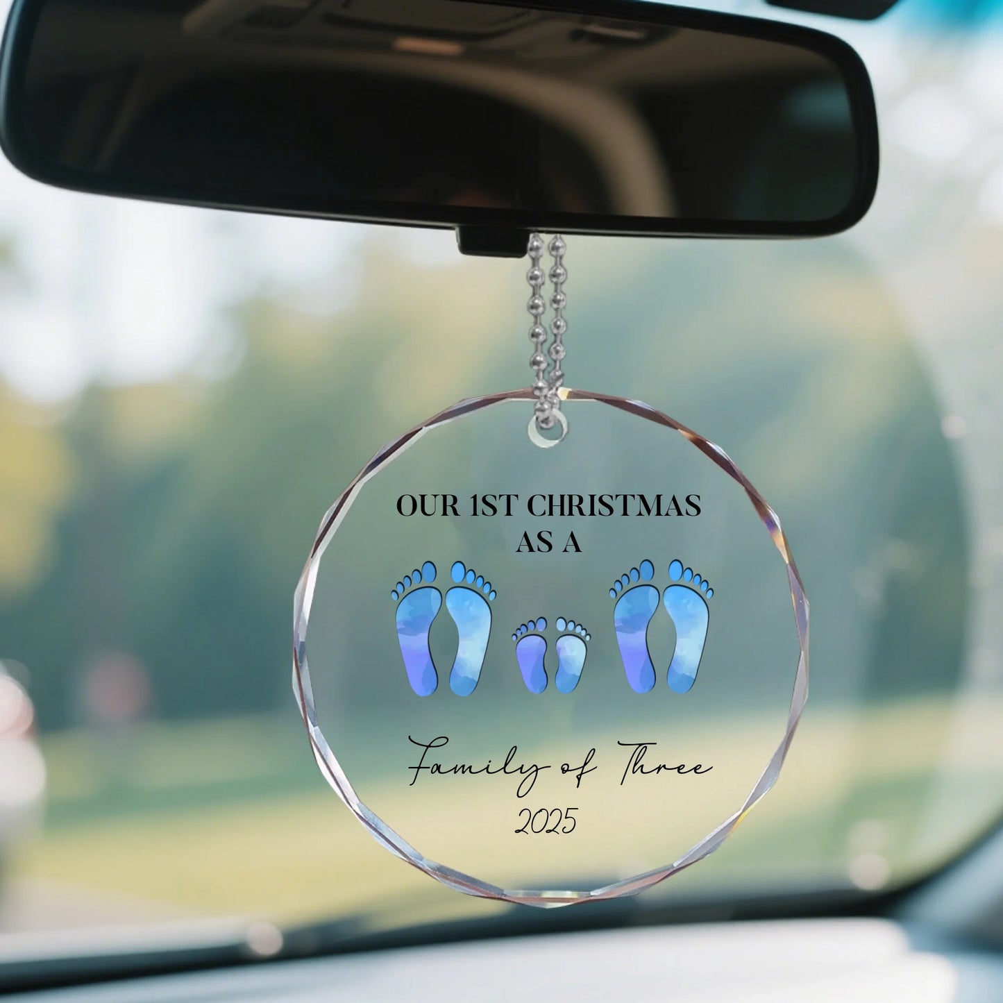 First Christmas As A Family Of Four Footprint | Ornament