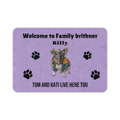 Personalized French Bulldog Doormat – Custom Name & Text