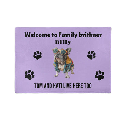 Personalized French Bulldog Doormat – Custom Name & Text