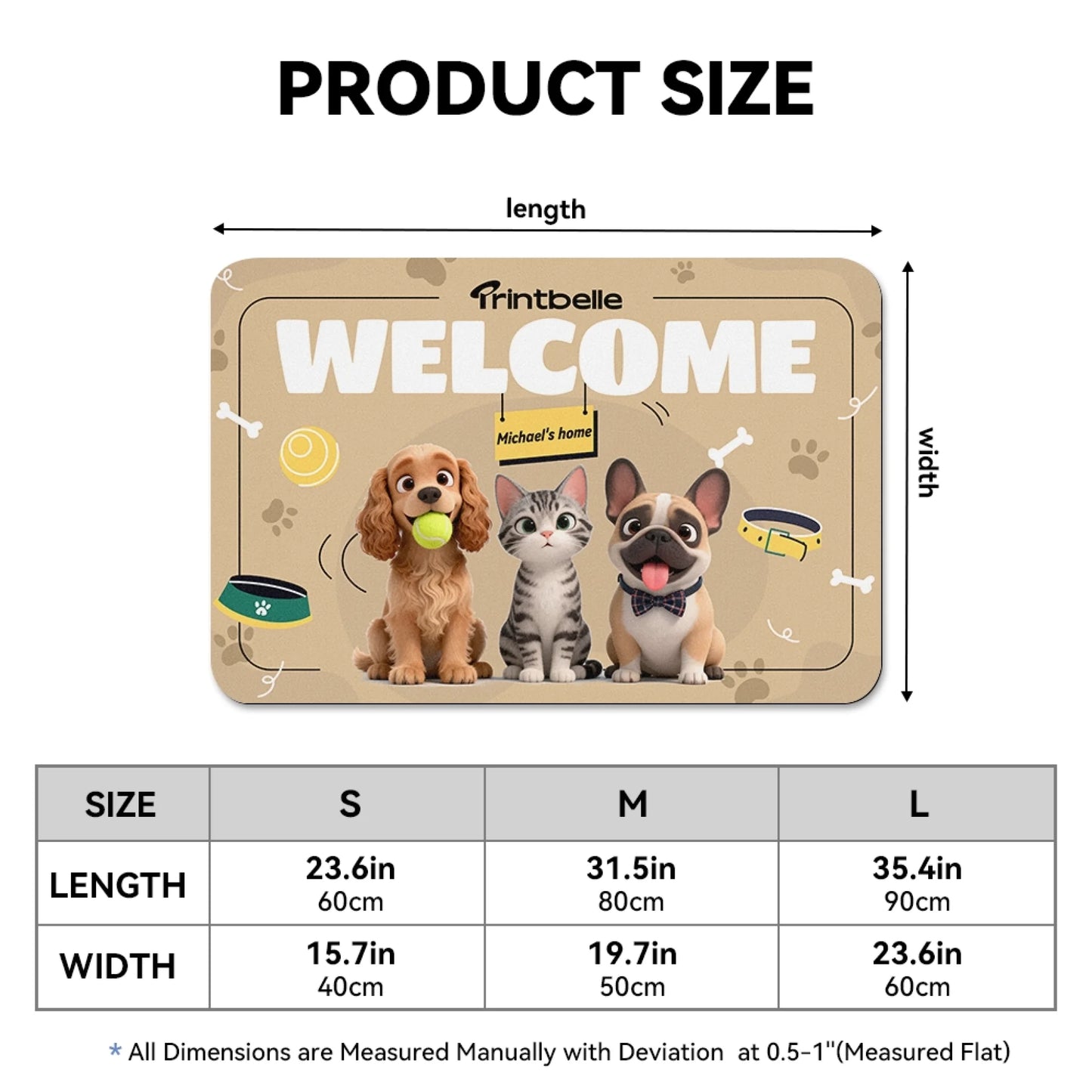 Personalized Family Doormat – Custom Names & Sneakers