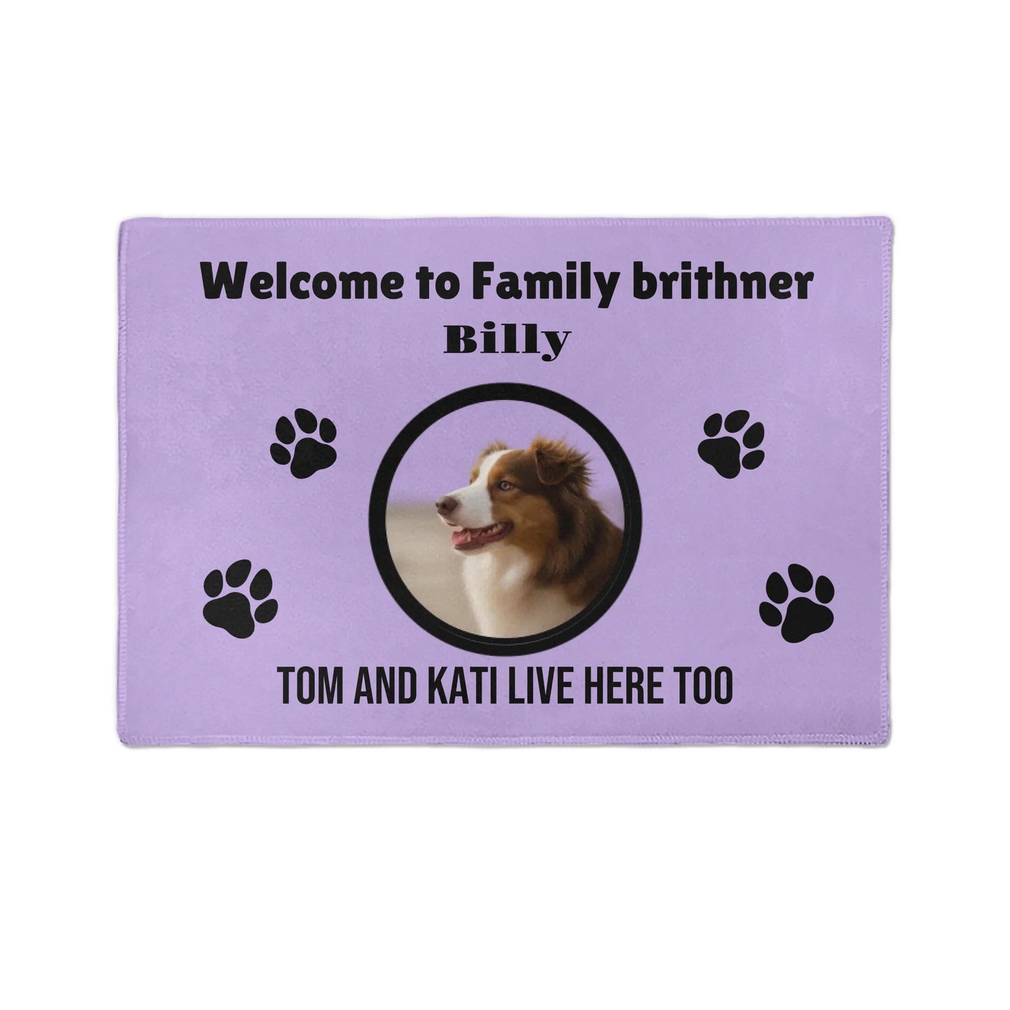 Custom Photo Doormat – Upload Your Own Image + Personalized Text