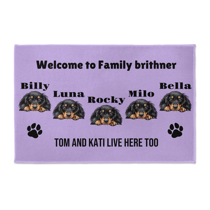 Personalized Dog Doormat – Choose 1 to 5 Dogs from 220+ Breeds & Add Custom Text