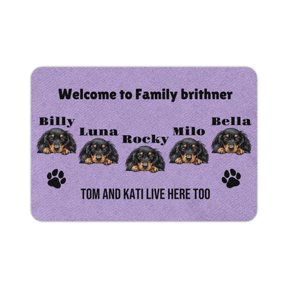 Personalized Dog Doormat – Choose 1 to 5 Dogs from 220+ Breeds & Add Custom Text