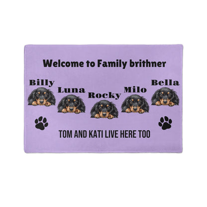 Personalized Dog Doormat – Choose 1 to 5 Dogs from 220+ Breeds & Add Custom Text